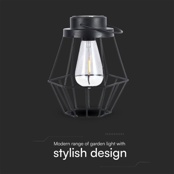 V-TAC Luz Solar de Diseño para Jardín - Negra - 8 Lumens - 2700K-extra-3.webp