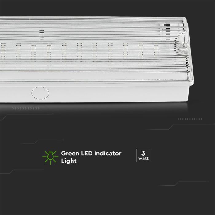 Luces de Emergencia V-TAC - Mamparas - 12 Horas - IP65 Impermeable - 3W - 140 Lumens - 6400K-extra-6.webp