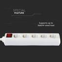 V-TAC Adaptadores y Tomas de Corriente - 5 Vías - Toma de Extensión para Interruptor - IP20 - Blanco - 5m de Cable-extra-6.webp