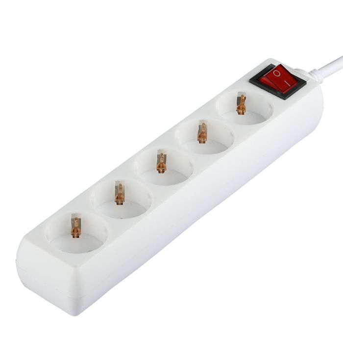 V-TAC Adaptadores y Tomas de Corriente - 5 Vías - Toma de Extensión para Interruptor - IP20 - Blanco - 5m de Cable-extra-9.webp