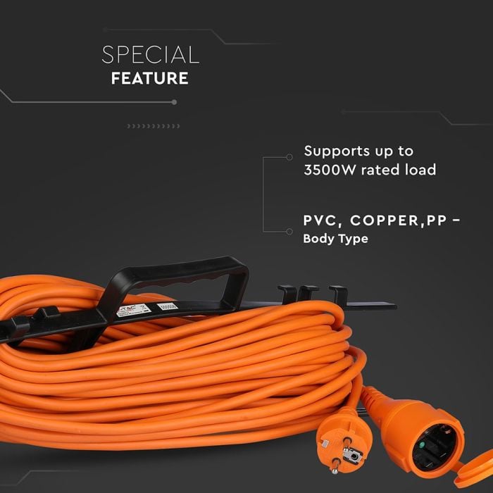 V-TAC Cable de extensión de alta resistencia - IP44 - Naranja y Negro - 30m de cable-extra-4.webp