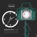 Adaptadores y Tomas V-TAC - 2 Vías - Tomas de Jardín - IP44 - Verde - 3m de cable-extra-6.webp