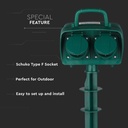 V-TAC Adaptadores y Tomas - 4 Vías - Tomas de Jardín - IP44 - Verde - 3m cable-extra-4.webp