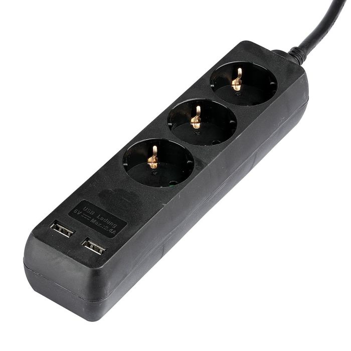 Adaptadores y tomas V-TAC - 3 vías - Toma de extensión USB - IP20 - Negro - Cable de 1,5 m-extra-4.webp