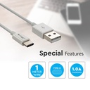 V-TAC Cable USB - Tipo C - Silver Series - Blanco - 1M-extra-4.webp