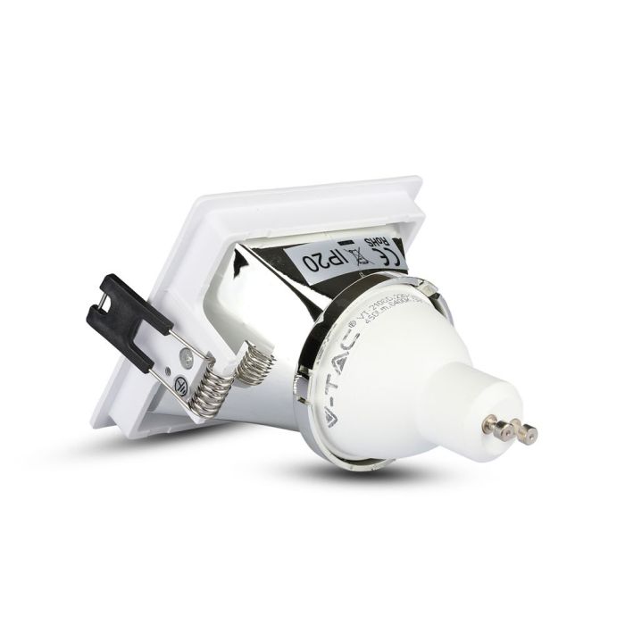 V-TAC Aro  cuadrado LED - Empotrable - GU10 - IP20 - Blanco + Cromo-extra-8.webp