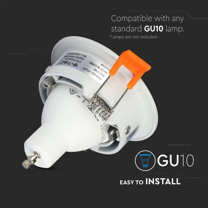 V-TAC LED Aro redondo - Empotrable - GU10 - IP20 - Blanco-extra-4.webp