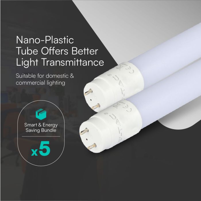 V-TAC LED T8 Tube - Samsung - IP20 - Blanco - 22W - 2000 Lumens - 4000K - 150CM  - Pack de 5-extra-4.webp