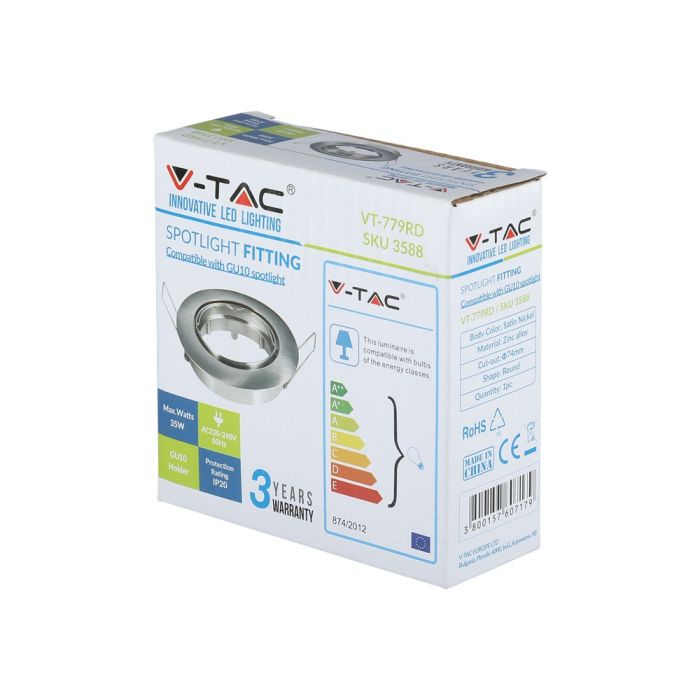 Aro redondo LED V-TAC - Empotrable - GU10 - IP20 - Negro satinado-extra-5.webp