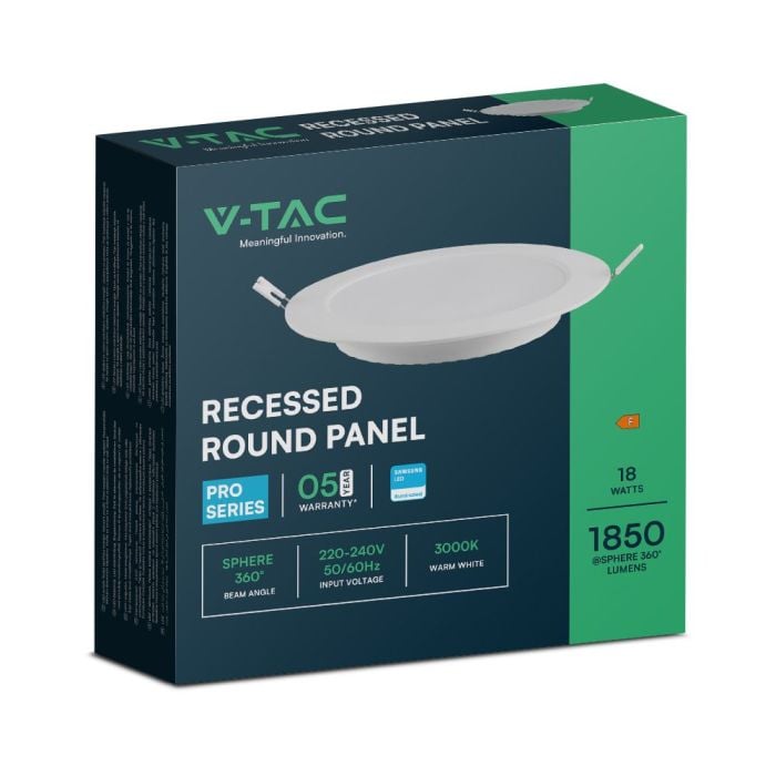 V-TAC LED Mini Panel - Samsung - Retroiluminado Empotrado - IP20 - Blanco - 18W- 1980 Lúmenes - 4000K-extra-6.webp