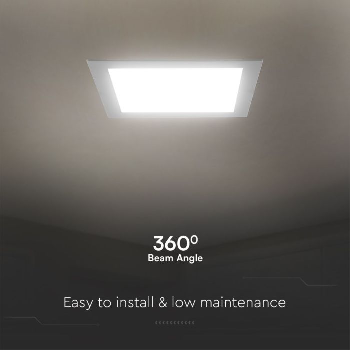 V-TAC LED Cuadrado Mini Panel - Samsung - Retroiluminado Empotrado - IP20 - Blanco - 18W- 1850 Lúmenes - 3000K-extra-5.webp