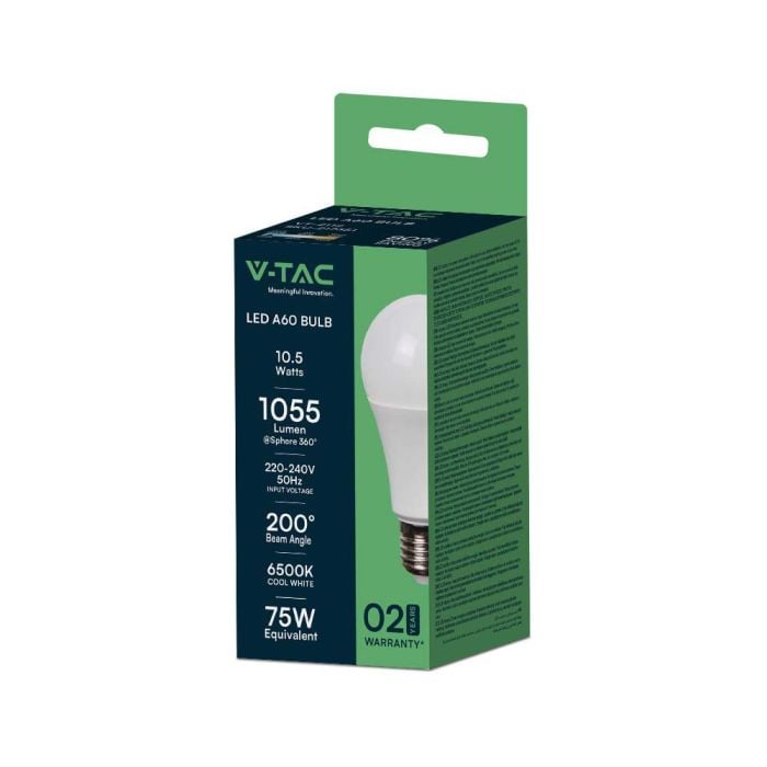 Bombilla LED V-TAC -  Soporte E27 - IP20 - Blanca - 10.5W - 1055 Lumens - 4000K - Pack de 10-extra-4.webp