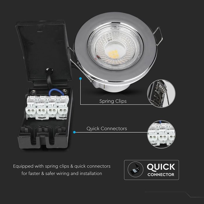 LED PRO Down Light Resistente al fuego - Samsung - IP65 Waterproof - Cromo - 5W- 500 Lumens - 6400K-extra-15.webp