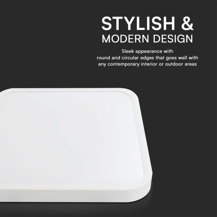 V-TAC LED Plafón cuadrado - Samsung - IP44 - Blanco - 48W- 5160 Lumens - 6500K - 420MM-extra-4.webp