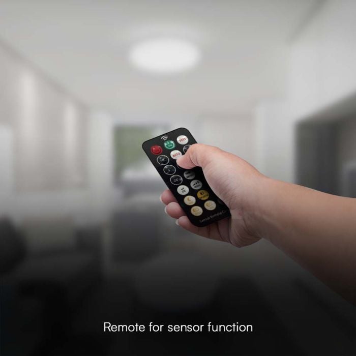 V-TAC LED Plafón redondo - Samsung - Sensor - IP44 - Blanco - 18W- 1830 Lumens - 3000K - 295MM-extra-7.webp