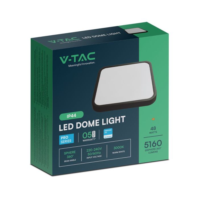 V-TAC LED Plafón cuadrado - Samsung - IP44 - Negro - 48W- 5160 Lumens - 6500K - 420MM-extra-7.webp