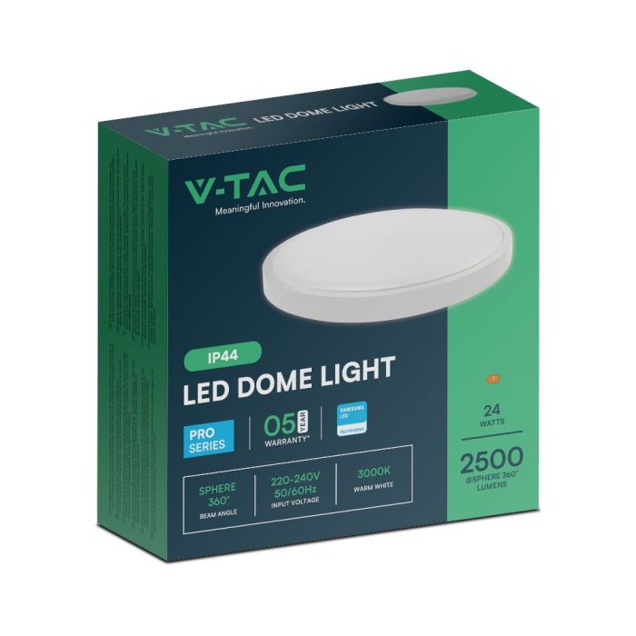 V-TAC LED Plafón redondo - Samsung - IP44 - Blanco - 24W- 2500 Lumens - 6500K-extra-7.webp