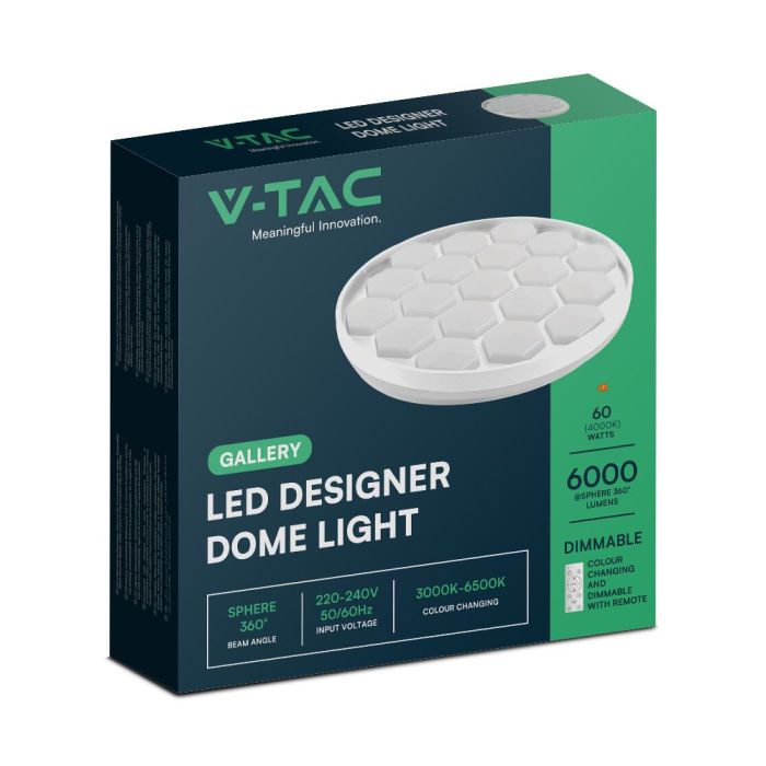 V-TAC Lámpara de techo de diseño - Mando a distancia con cambio de color - IP20 - 60W- 6000 Lumens - 3IN1-extra-9.webp