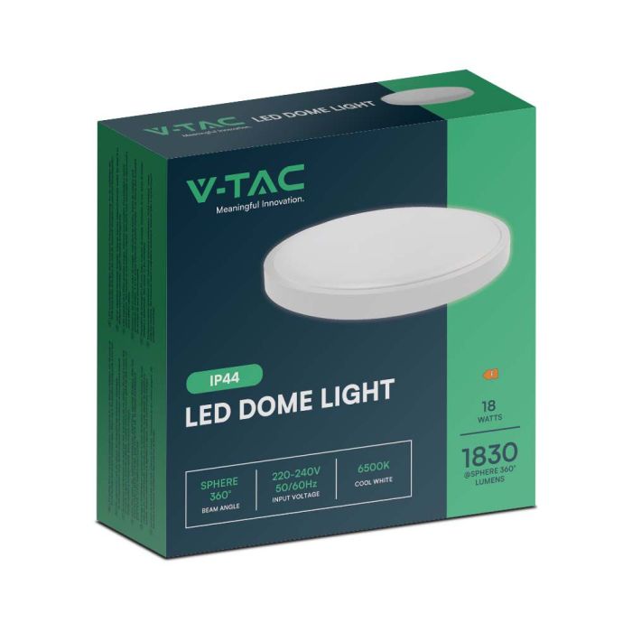 V-TAC LED Plafón redondo - IP44 - Blanco - 18W - 1800 Lumens - 6500K - 225MM-extra-7.webp