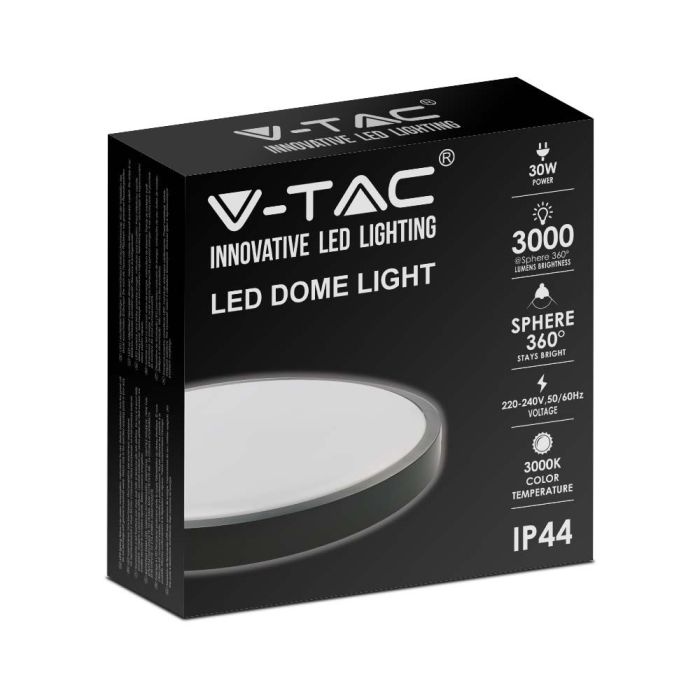 V-TAC LED Plafón redondo - IP44 - Negro - 30W - 3000 lúmenes - 6500K - 420MM-extra-3.webp