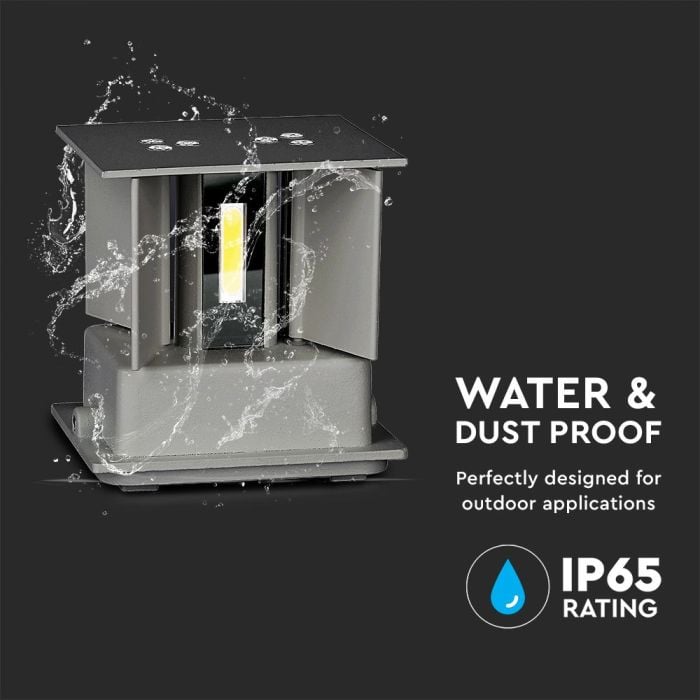V-TAC Aplique LED Cuadrado - Bridgelux - IP65 Estanco - Gris - 5W - 700 Lumens - 3000K - Pack de 2-extra-5.webp