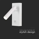 Aplique LED V-TAC - Cabezal Simple - IP20 - Cuerpo Blanco - 2W - 150 Lumens - 4000K-extra-4.webp