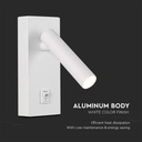 Aplique LED V-TAC - Cabezal Simple - IP20 - Cuerpo Blanco - 2W - 150 Lumens - 4000K-extra-5.webp