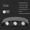 Aplique LED Semi Ovalado V-TAC - Bridgelux - Negro - IP54 - 6W - 540 Lumens - 3000K-extra-1.webp