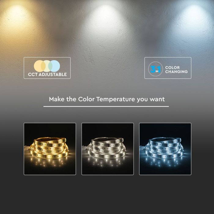 Tira de luz LED V-TAC - IP20 - 3IN1 - Precio/1m (5m Rollo)-extra-8.webp