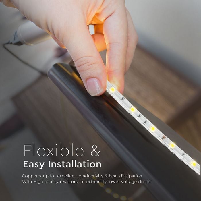 Tira de luz LED V-TAC - IP65 Impermeable - 3000K - Precio/1m (5m Rollo)-extra-6.webp