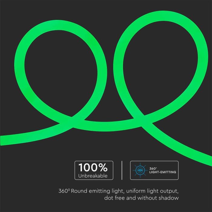 V-TAC Tira de Luz LED - Neon Flex - IP20 - Código de Color: Verde - Precio/1m (Rollo 10m)-extra-7.webp