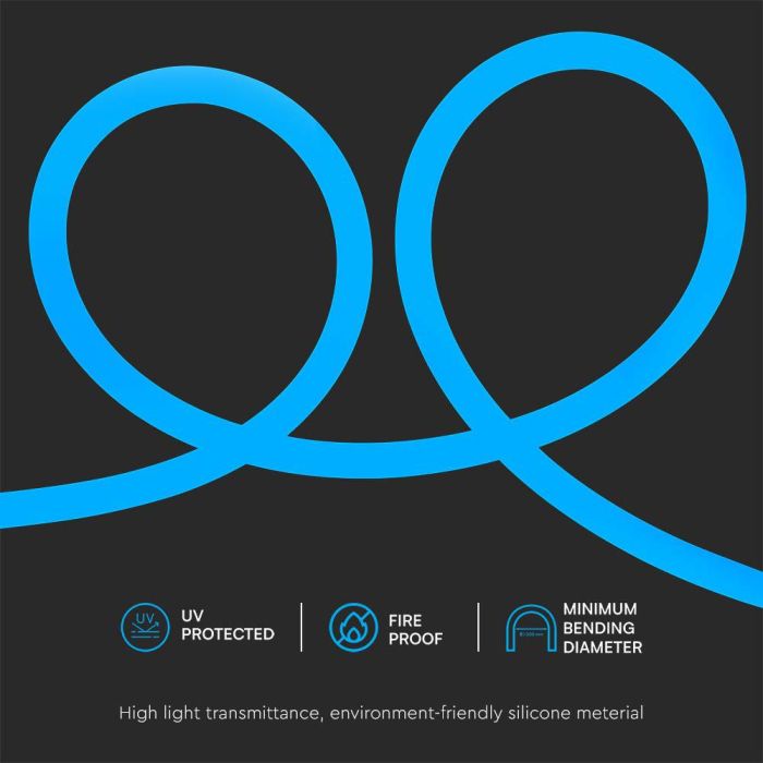 V-TAC Tira de Luz LED - Neon Flex - IP20 - Código de Color: Azul - Precio/1m (Rollo 10m)-extra-6.webp