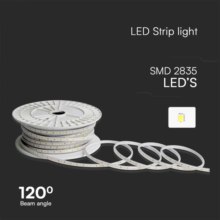 Tira de luz LED V-TAC - 220V - IP65 Impermeable - 6500K - Rollo de 50m-extra-4.webp