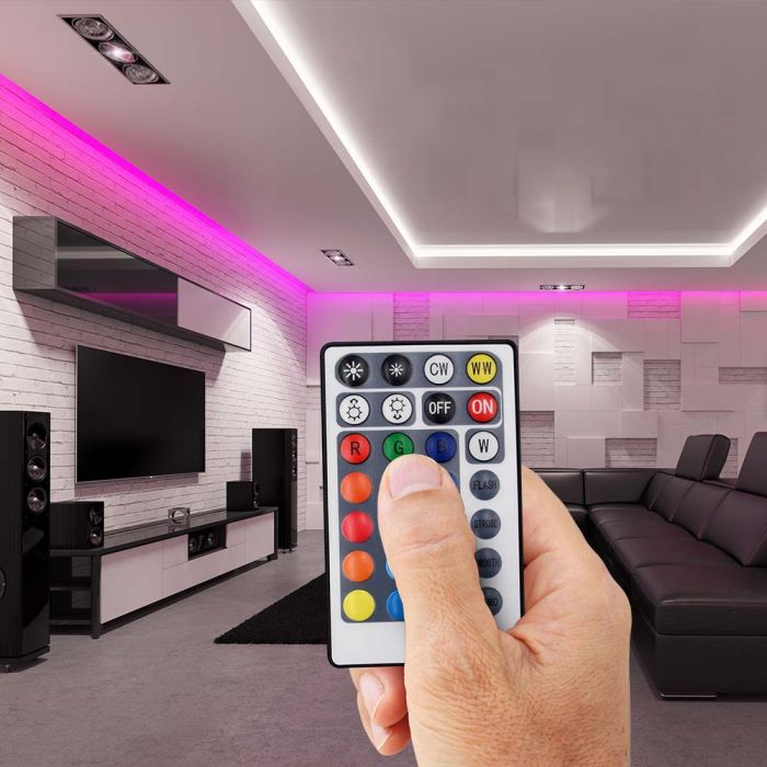Tiras de Luz LED V-TAC - Accesorios - Controlador WiFi - Mando a Distancia - 28 Botones - 3IN1 + RGB-extra-1.webp
