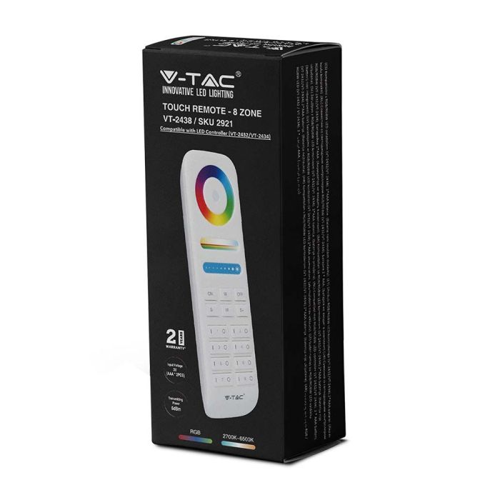 Tiras de luz LED V-TAC - Accesorios - Mando a distancia de 8 zonas - Blanco-extra-6.webp