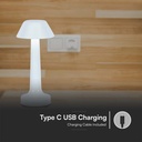 V-TAC Lámpara de Sobremesa Recargable - IP20 - Blanca - 1W- 40 Lumens - 3IN1-extra-6.webp