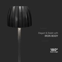 V-TAC Lámpara de Sobremesa Recargable - IP20 - Negra - 2.7W- 110 Lumens - 3IN1-extra-4.webp