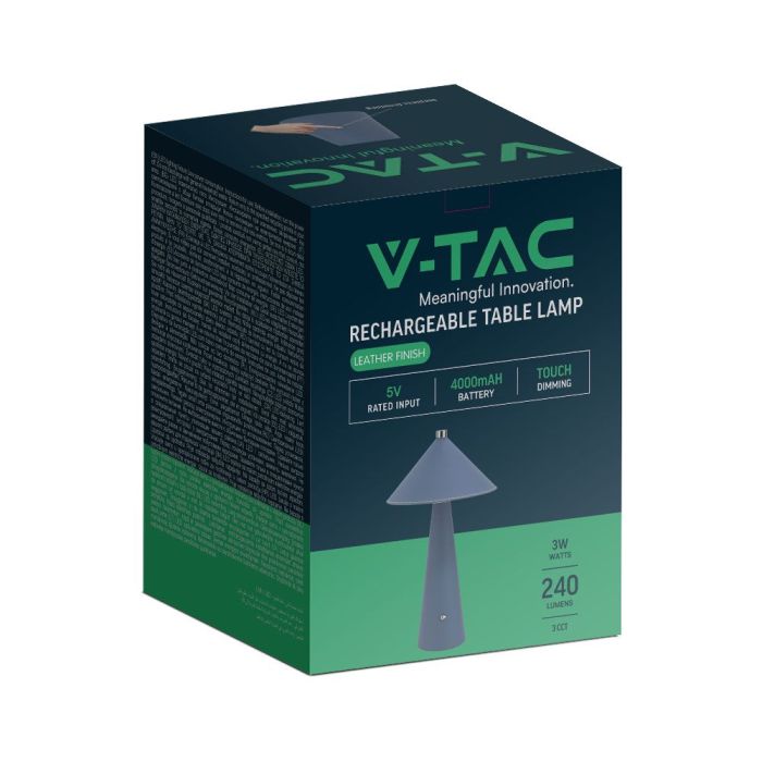 V-TAC Lámpara de Sobremesa Recargable - IP20 - Azul - 3W - 240 Lumens - 3IN1-extra-7.webp