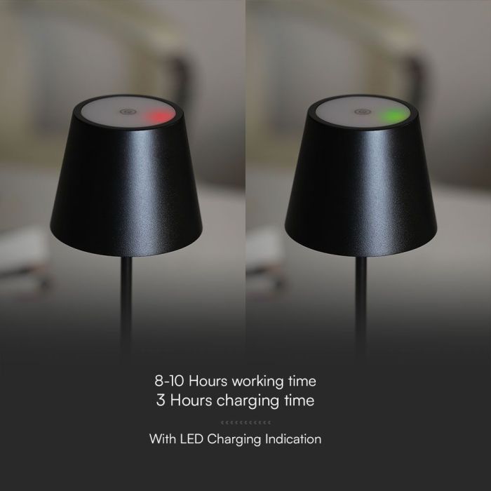 V-TAC Lámpara de mesa de carga inalámbrica - IP54 - Negra - 1.5W- 150 Lumens - 3000K-extra-9.webp