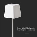 V-TAC Lámpara de Sobremesa Recargable - IP54 - Blanca - 2W- 200 Lumens - 3000K-extra-3.webp