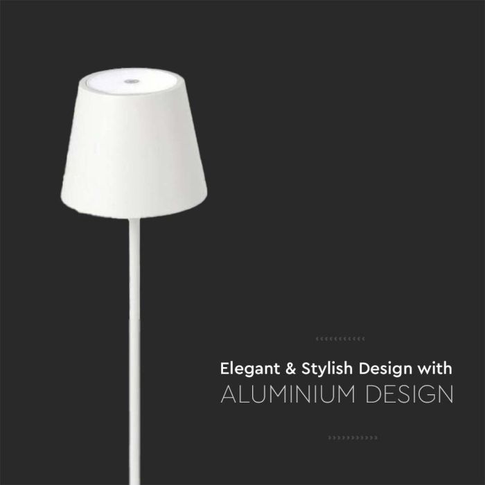 V-TAC Lámpara Recargable de Mesa - Lámparas de Escritorio - IP20 - Blanca - 3W - 80 Lumens - 4000K-extra-3.webp