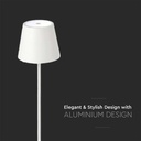 V-TAC Lámpara Recargable de Mesa - Lámparas de Escritorio - IP20 - Blanca - 3W - 80 Lumens - 4000K-extra-3.webp