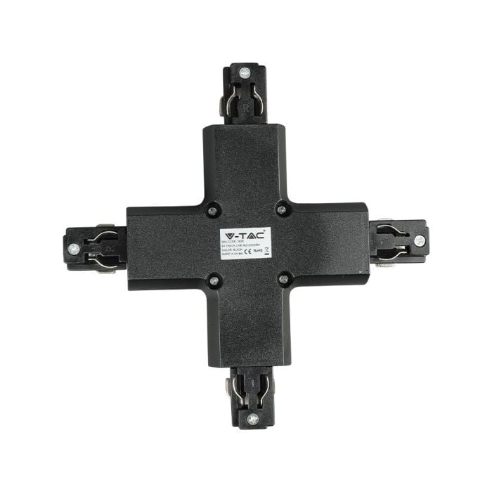 V-TAC LED Foco de carril - Accesorios - Conector de carril 4X - IP20 - Negro