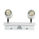 V-TAC LED Foco de carril - Doble Cabeza - GU10 Track Fitting - IP20 - Blanco
