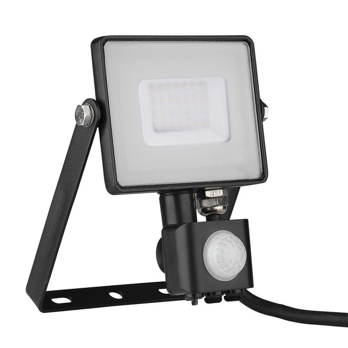 Proyector LED giratorio V-TAC - Samsung - Sensor PIR - Impermeable IP65 - Negro - 30W - 2400 Lúmenes - 3000K