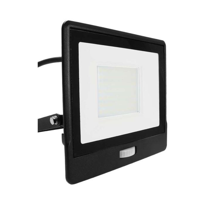 Proyector LED V-TAC - Samsung - Sensor PIR - Impermeable IP65 - Negro - 50W - 4000 Lúmenes - 6500K