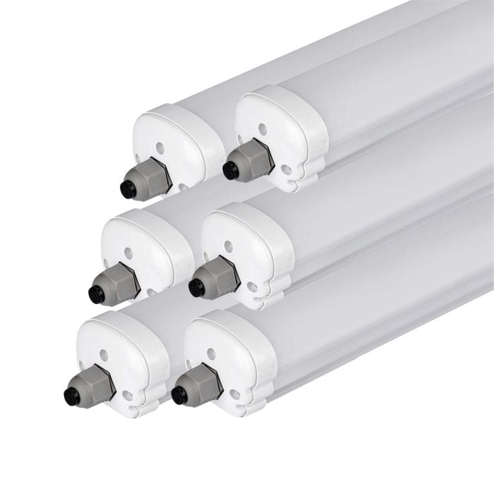 LED Batten Fitting - Serie G - IP65 Waterproof - White - 36W - 4320 Lumens - 4500K - 120CM - Pack de 6
