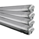 Pantalla Estanca LED V-TAC- Tubo Doble 2 x 20W - IP65 Impermeable - Blanco - 2 x 2100 Lúmenes - 6500K - 150CM - Pack de 4