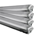 Pantalla estanca LED - Doble Tubo 2 x 18W - IP65 Estanca - Blanca - 3400 Lúmenes - 4000K - 120CM - Pack de 4