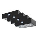 Aplique Solar Sensor V-TAC - IP65 Impermeable - Cuerpo Negro - 3W - 350 Lumens - 4000K + 3000K - Pack de 4